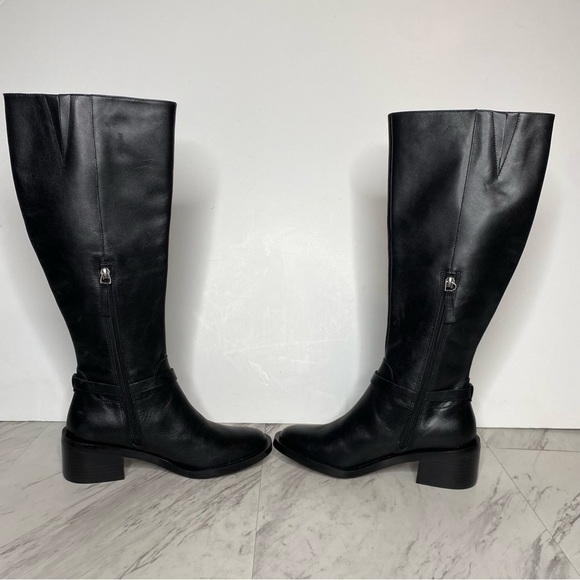 New! Linea Paolo Kamile Black Wide Calf Riding Boot 6M - Picture 6 of 15